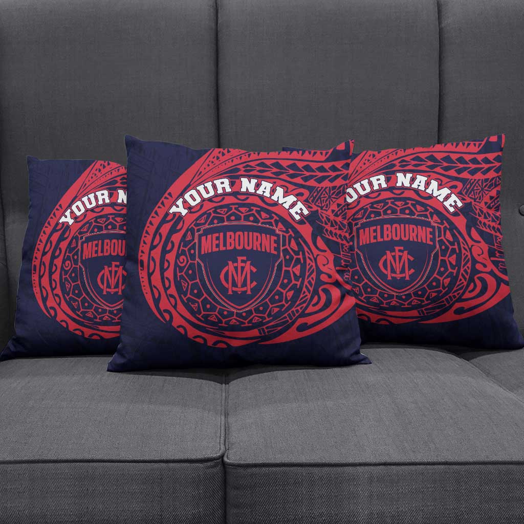 Personalized Melbourne Demons Polynesian Pillow Cover Tribal Chest and Sleeve Tattoo Heritage Warrior
