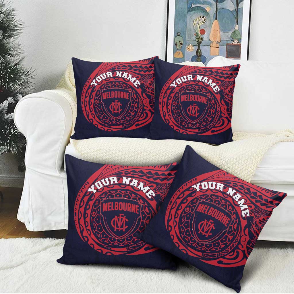 Personalized Melbourne Demons Polynesian Pillow Cover Tribal Chest and Sleeve Tattoo Heritage Warrior