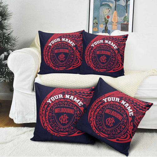 Personalized Melbourne Demons Polynesian Pillow Cover Tribal Chest and Sleeve Tattoo Heritage Warrior