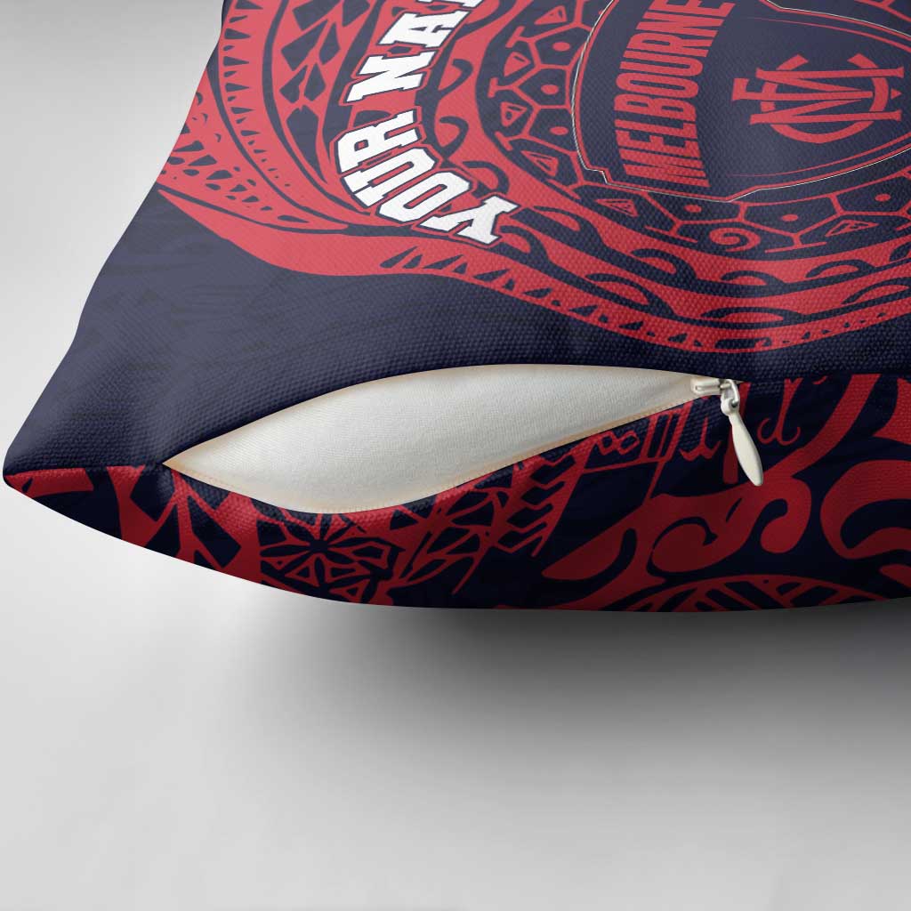 Personalized Melbourne Demons Polynesian Pillow Cover Tribal Chest and Sleeve Tattoo Heritage Warrior