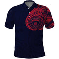 Personalized Melbourne Demons Polynesian Polo Shirt Tribal Chest and Sleeve Tattoo Heritage Warrior