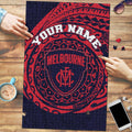 Personalized Melbourne Demons Polynesian Puzzle Tribal Chest and Sleeve Tattoo Heritage Warrior