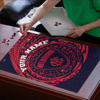 Personalized Melbourne Demons Polynesian Puzzle Tribal Chest and Sleeve Tattoo Heritage Warrior