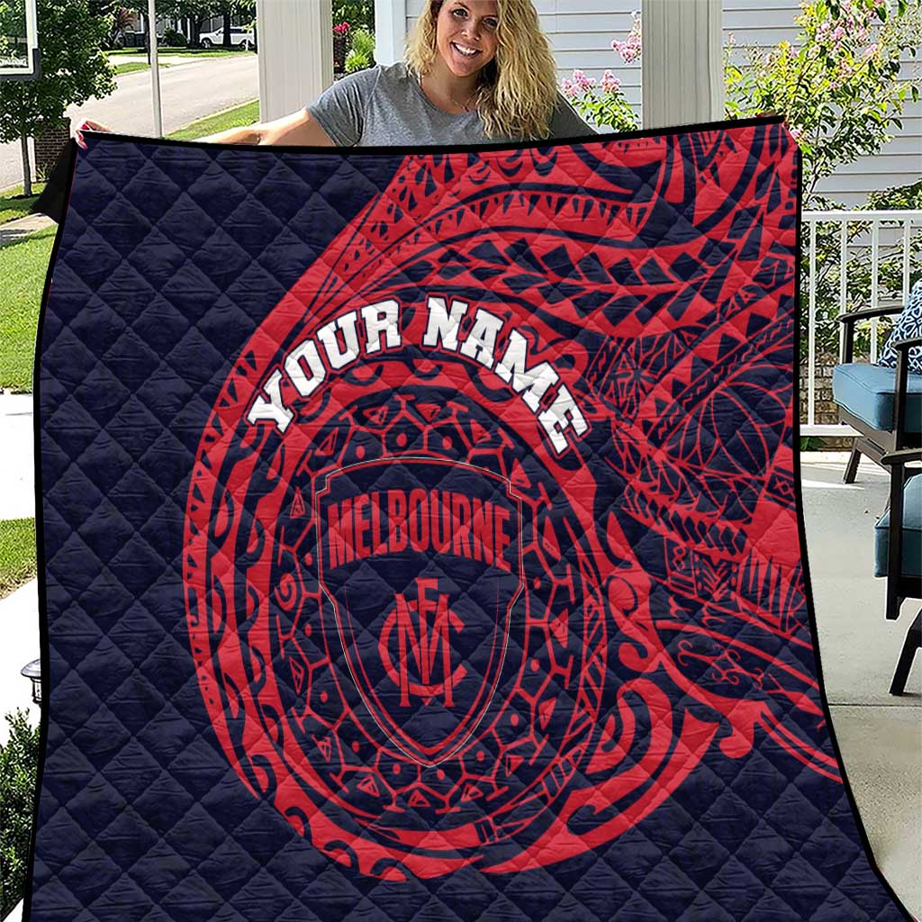 Personalized Melbourne Demons Polynesian Quilt Tribal Chest and Sleeve Tattoo Heritage Warrior