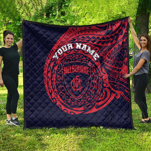 Personalized Melbourne Demons Polynesian Quilt Tribal Chest and Sleeve Tattoo Heritage Warrior