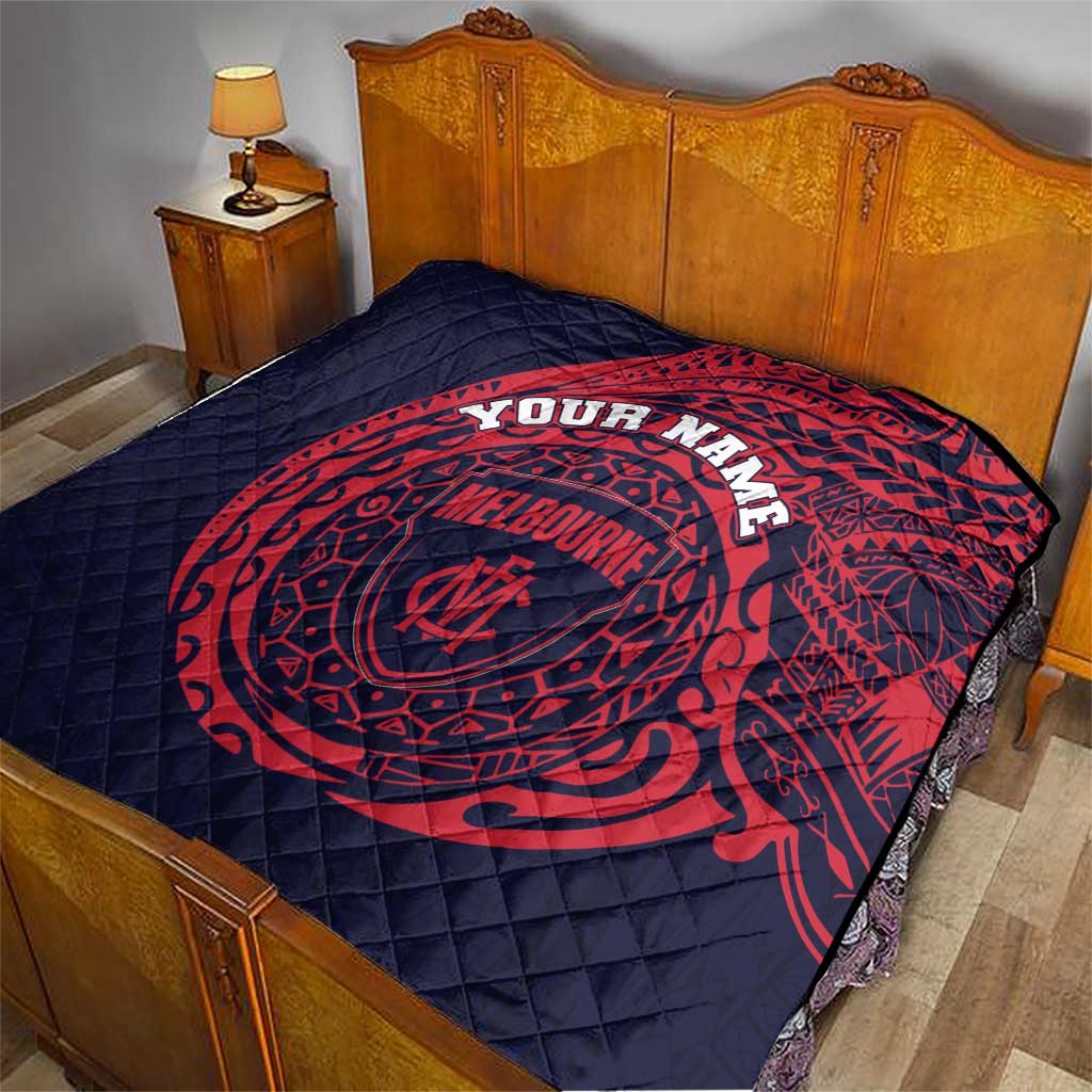 Personalized Melbourne Demons Polynesian Quilt Tribal Chest and Sleeve Tattoo Heritage Warrior