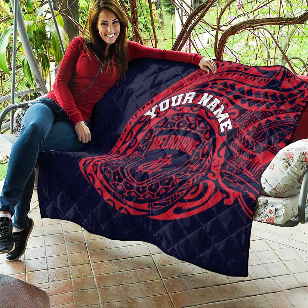 Personalized Melbourne Demons Polynesian Quilt Tribal Chest and Sleeve Tattoo Heritage Warrior