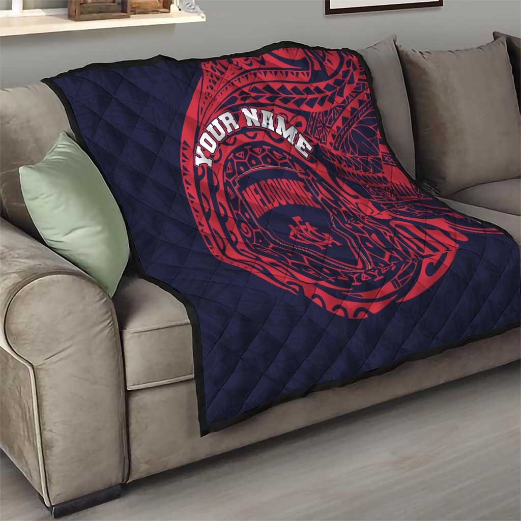 Personalized Melbourne Demons Polynesian Quilt Tribal Chest and Sleeve Tattoo Heritage Warrior