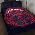 Personalized Melbourne Demons Polynesian Quilt Bed Set Tribal Chest and Sleeve Tattoo Heritage Warrior