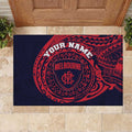 Personalized Melbourne Demons Polynesian Rubber Doormat Tribal Chest and Sleeve Tattoo Heritage Warrior
