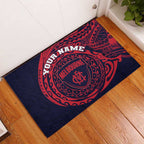 Personalized Melbourne Demons Polynesian Rubber Doormat Tribal Chest and Sleeve Tattoo Heritage Warrior