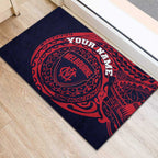 Personalized Melbourne Demons Polynesian Rubber Doormat Tribal Chest and Sleeve Tattoo Heritage Warrior