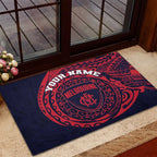 Personalized Melbourne Demons Polynesian Rubber Doormat Tribal Chest and Sleeve Tattoo Heritage Warrior