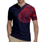 Personalized Melbourne Demons Polynesian Rugby Jersey Tribal Chest and Sleeve Tattoo Heritage Warrior