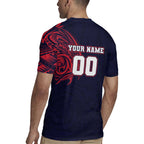 Personalized Melbourne Demons Polynesian Rugby Jersey Tribal Chest and Sleeve Tattoo Heritage Warrior