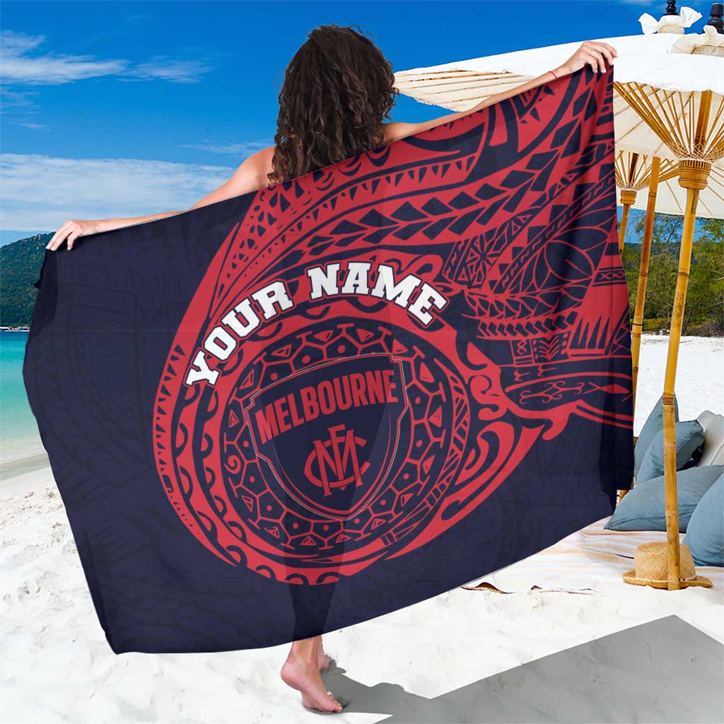 Personalized Melbourne Demons Polynesian Sarong Tribal Chest and Sleeve Tattoo Heritage Warrior