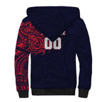 Personalized Melbourne Demons Polynesian Sherpa Hoodie Tribal Chest and Sleeve Tattoo Heritage Warrior