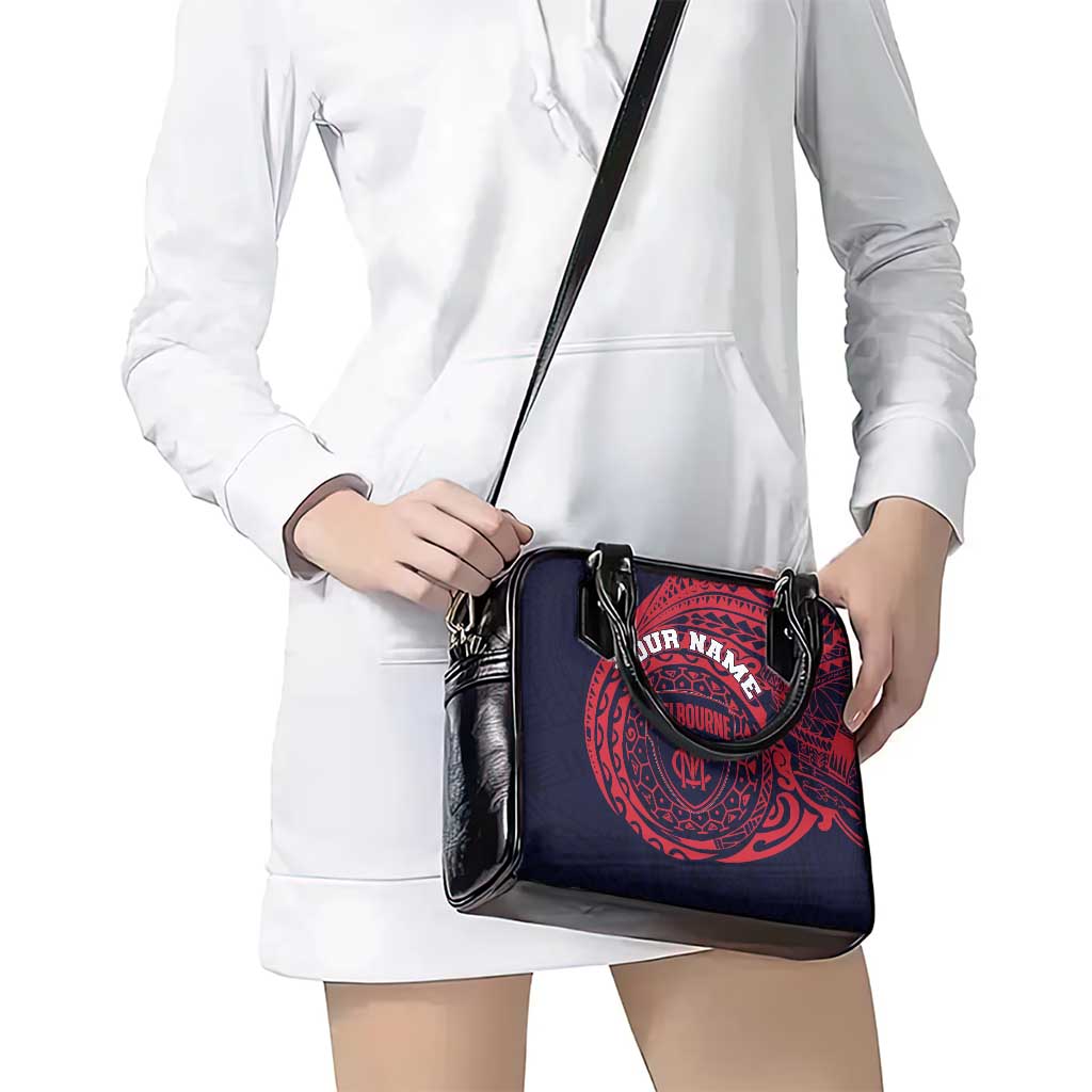 Personalized Melbourne Demons Polynesian Shoulder Handbag Tribal Chest and Sleeve Tattoo Heritage Warrior