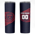 Personalized Melbourne Demons Polynesian Skinny Tumbler Tribal Chest and Sleeve Tattoo Heritage Warrior