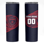 Personalized Melbourne Demons Polynesian Skinny Tumbler Tribal Chest and Sleeve Tattoo Heritage Warrior