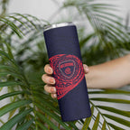 Personalized Melbourne Demons Polynesian Skinny Tumbler Tribal Chest and Sleeve Tattoo Heritage Warrior