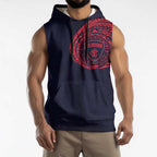 Personalized Melbourne Demons Polynesian Sleeveless Hoodie Tribal Chest and Sleeve Tattoo Heritage Warrior