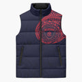 Personalized Melbourne Demons Polynesian Sleeveless Puffer Jacket Tribal Chest and Sleeve Tattoo Heritage Warrior