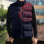 Personalized Melbourne Demons Polynesian Sleeveless Puffer Jacket Tribal Chest and Sleeve Tattoo Heritage Warrior