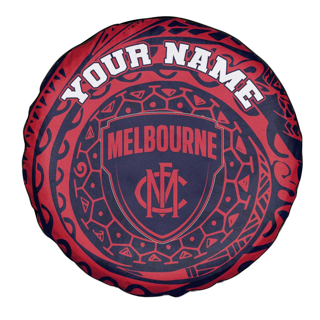 Personalized Melbourne Demons Polynesian Spare Tire Cover Tribal Chest and Sleeve Tattoo Heritage Warrior