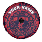Personalized Melbourne Demons Polynesian Spare Tire Cover Tribal Chest and Sleeve Tattoo Heritage Warrior