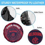Personalized Melbourne Demons Polynesian Spare Tire Cover Tribal Chest and Sleeve Tattoo Heritage Warrior