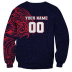 Personalized Melbourne Demons Polynesian Sweatshirt Tribal Chest and Sleeve Tattoo Heritage Warrior