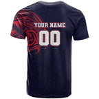 Personalized Melbourne Demons Polynesian T Shirt Tribal Chest and Sleeve Tattoo Heritage Warrior