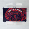 Personalized Melbourne Demons Polynesian Tablecloth Tribal Chest and Sleeve Tattoo Heritage Warrior