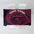 Personalized Melbourne Demons Polynesian Tablecloth Tribal Chest and Sleeve Tattoo Heritage Warrior