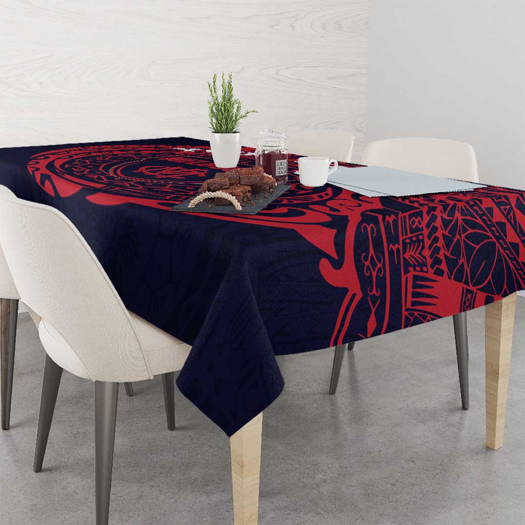 Personalized Melbourne Demons Polynesian Tablecloth Tribal Chest and Sleeve Tattoo Heritage Warrior