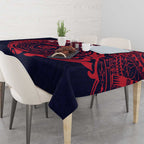 Personalized Melbourne Demons Polynesian Tablecloth Tribal Chest and Sleeve Tattoo Heritage Warrior
