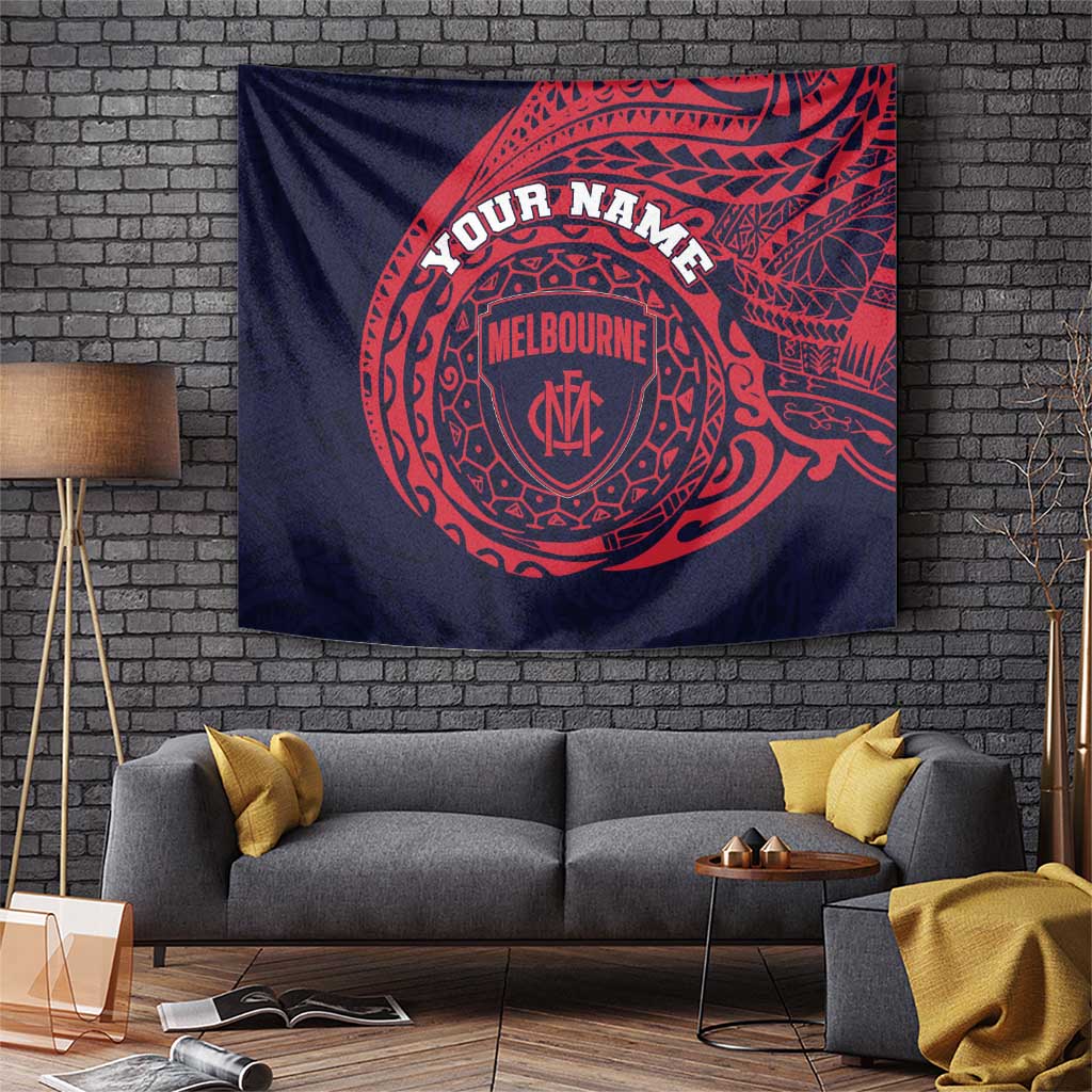 Personalized Melbourne Demons Polynesian Tapestry Tribal Chest and Sleeve Tattoo Heritage Warrior