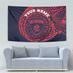 Personalized Melbourne Demons Polynesian Tapestry Tribal Chest and Sleeve Tattoo Heritage Warrior