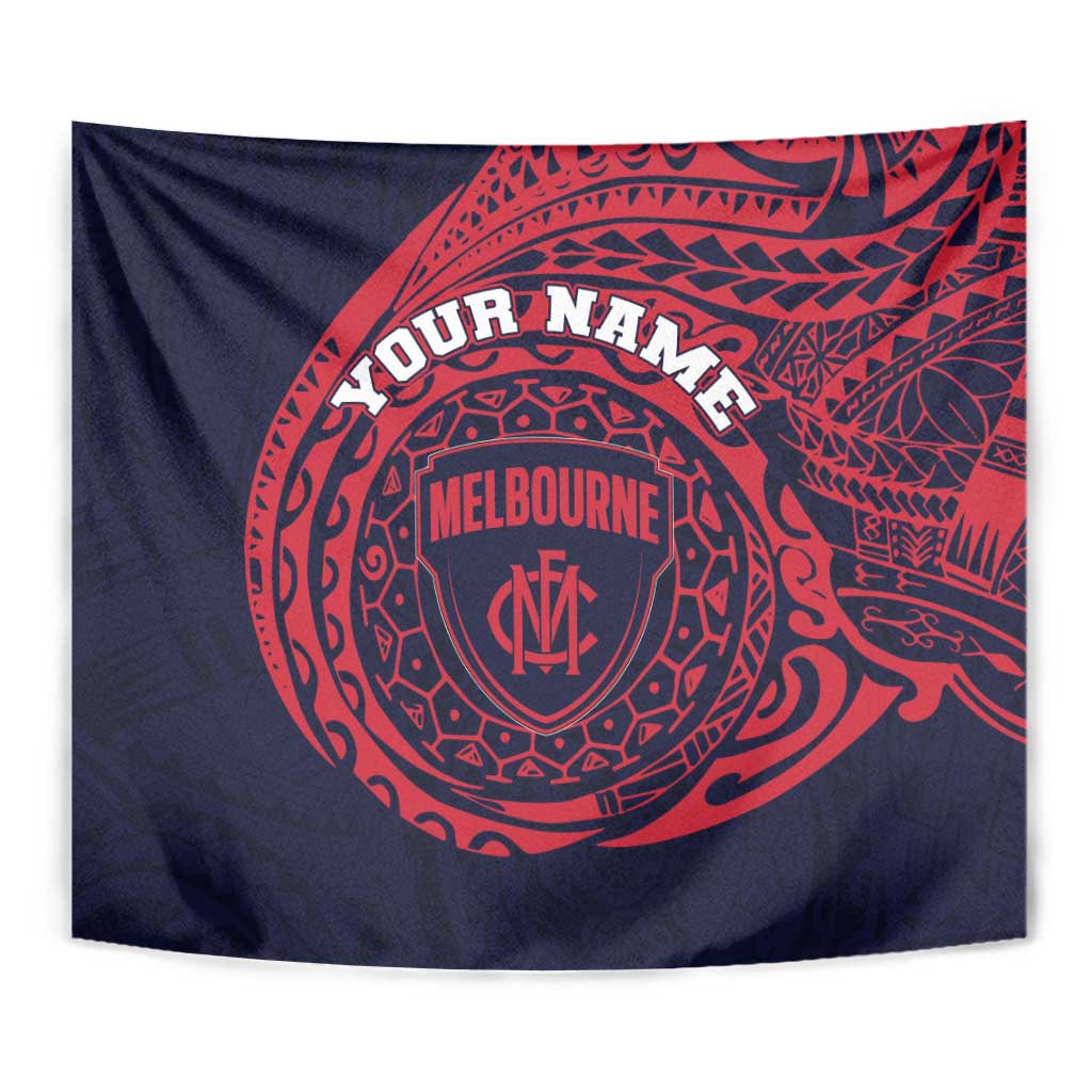 Personalized Melbourne Demons Polynesian Tapestry Tribal Chest and Sleeve Tattoo Heritage Warrior