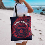 Personalized Melbourne Demons Polynesian Tote Bag Tribal Chest and Sleeve Tattoo Heritage Warrior