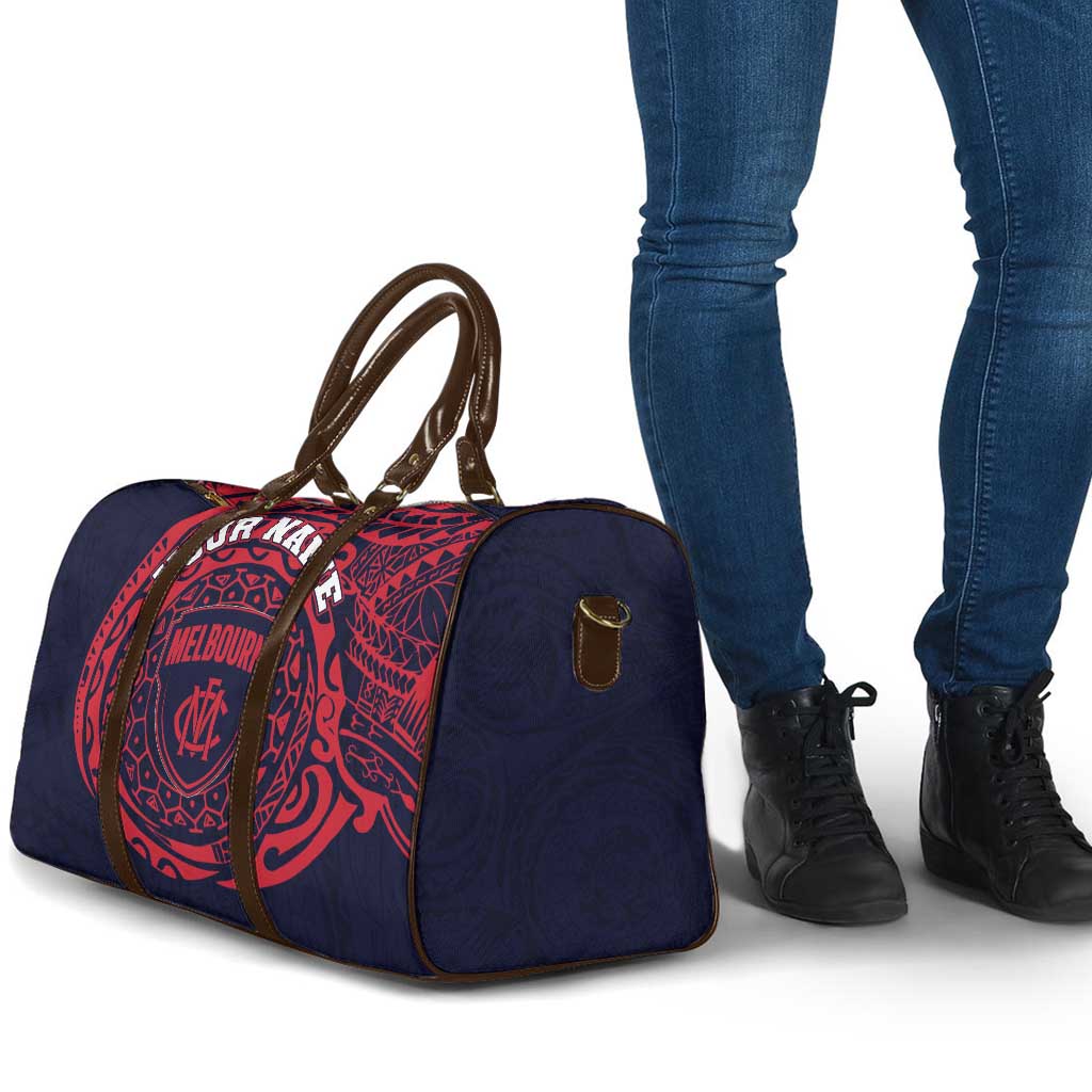 Personalized Melbourne Demons Polynesian Travel Bag Tribal Chest and Sleeve Tattoo Heritage Warrior