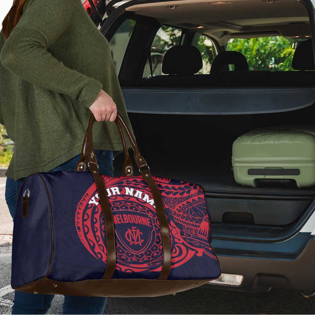Personalized Melbourne Demons Polynesian Travel Bag Tribal Chest and Sleeve Tattoo Heritage Warrior