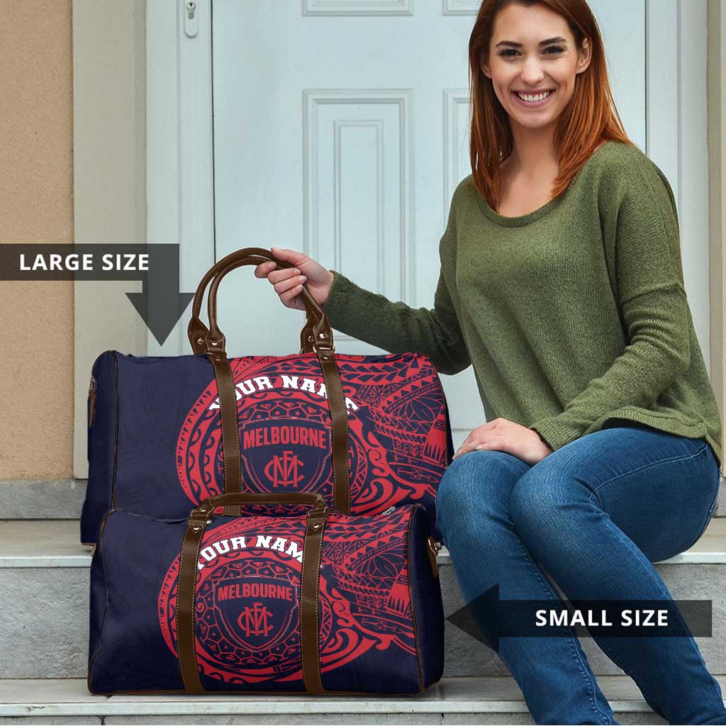 Personalized Melbourne Demons Polynesian Travel Bag Tribal Chest and Sleeve Tattoo Heritage Warrior