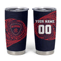 Personalized Melbourne Demons Polynesian Tumbler Cup Tribal Chest and Sleeve Tattoo Heritage Warrior