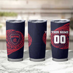 Personalized Melbourne Demons Polynesian Tumbler Cup Tribal Chest and Sleeve Tattoo Heritage Warrior