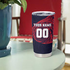 Personalized Melbourne Demons Polynesian Tumbler Cup Tribal Chest and Sleeve Tattoo Heritage Warrior