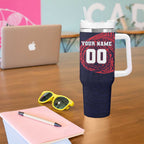 Personalized Melbourne Demons Polynesian Tumbler With Handle Tribal Chest and Sleeve Tattoo Heritage Warrior