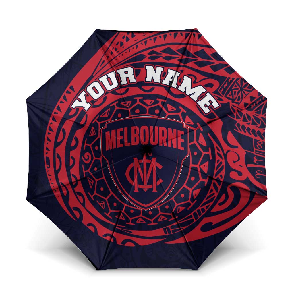 Personalized Melbourne Demons Polynesian Umbrella Tribal Chest and Sleeve Tattoo Heritage Warrior