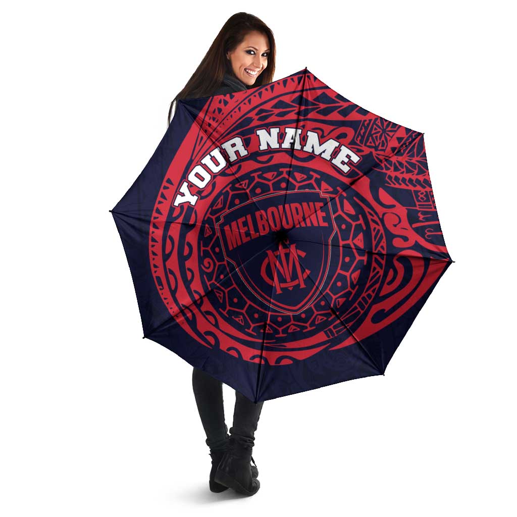 Personalized Melbourne Demons Polynesian Umbrella Tribal Chest and Sleeve Tattoo Heritage Warrior